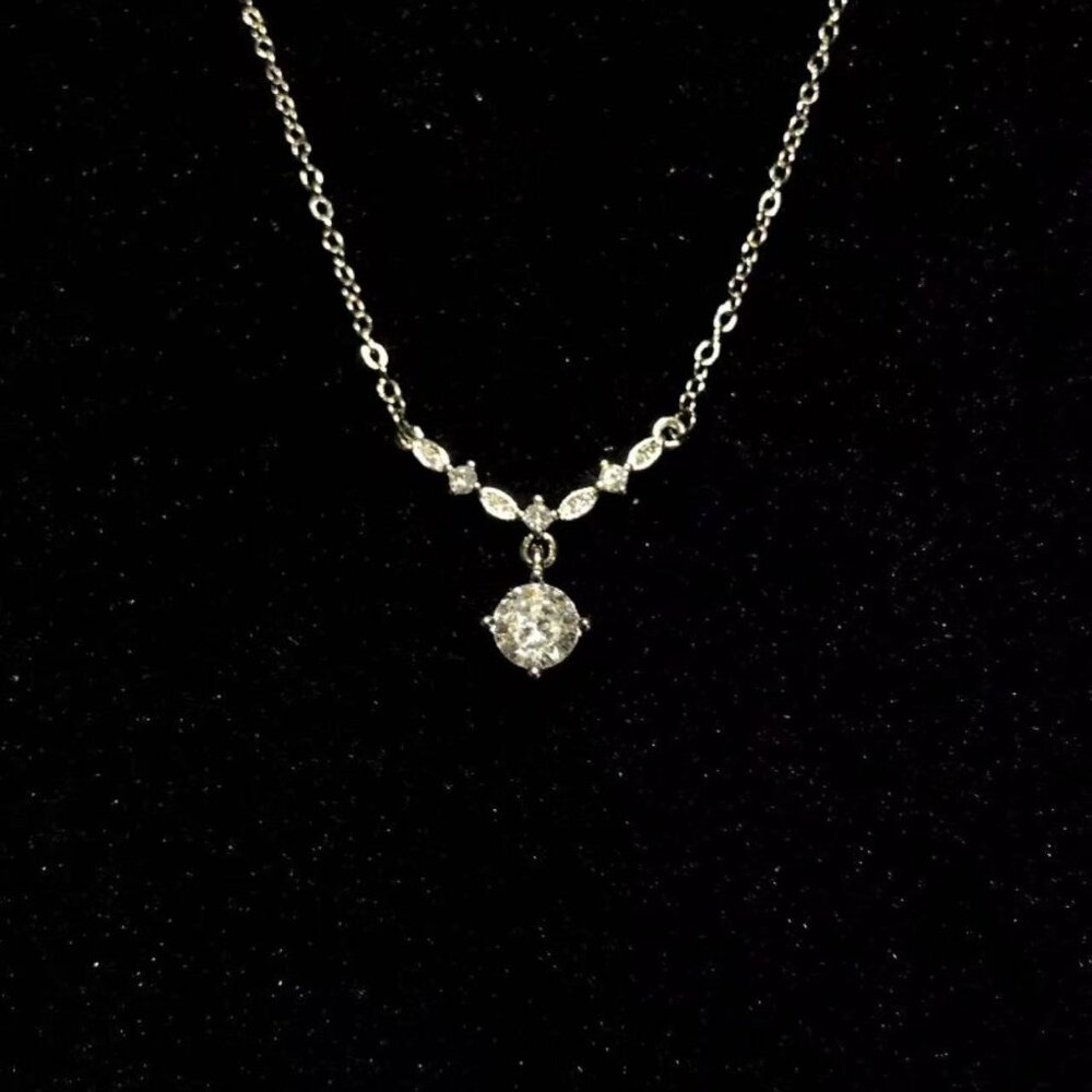 Promise Me Sterling Silver & Diamond Promise Necklace - Symbol of Vows